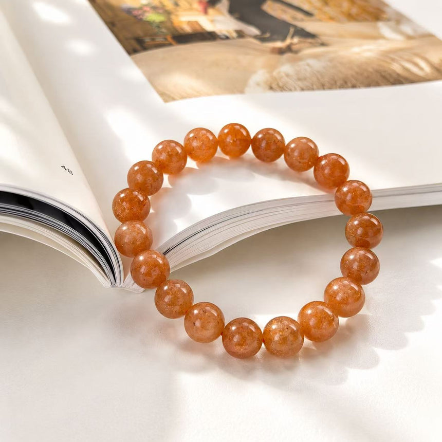 Natural Orange Sunstone Bracelet