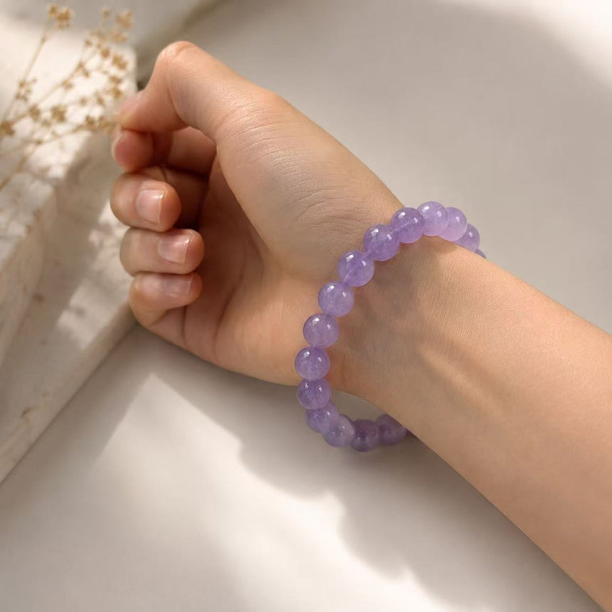 Natural Amethyst Crystal Bracelet Purple Gemstone