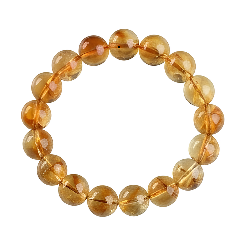 Natural Golden Genuine Yellow Citrine Crystal Bracelet