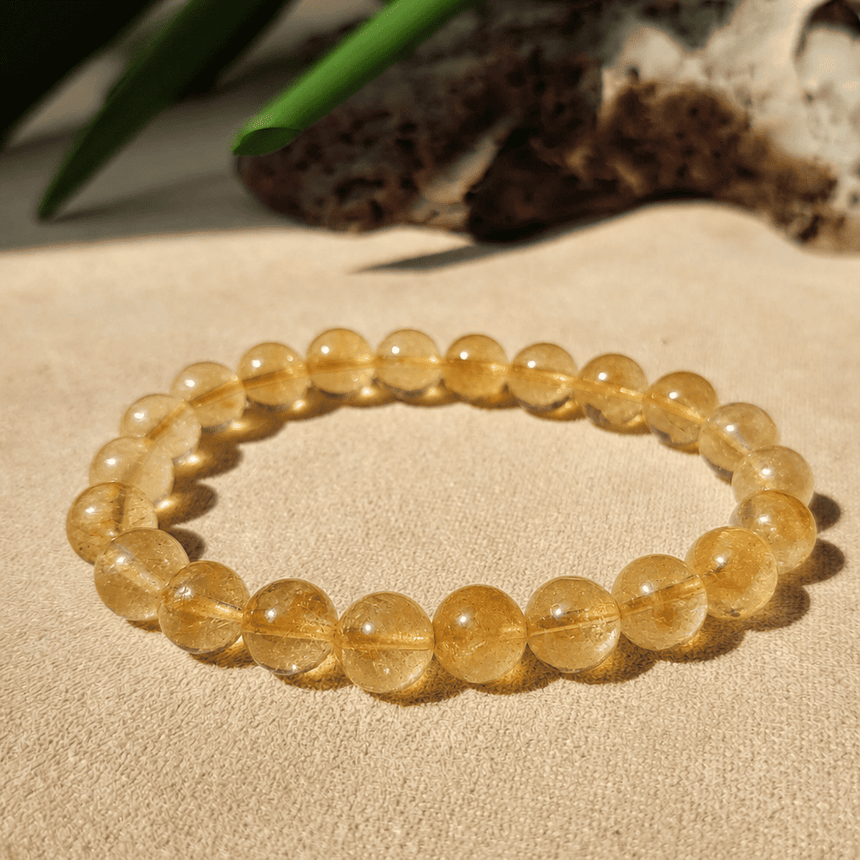 Natural Golden Genuine Yellow Citrine Crystal Bracelet