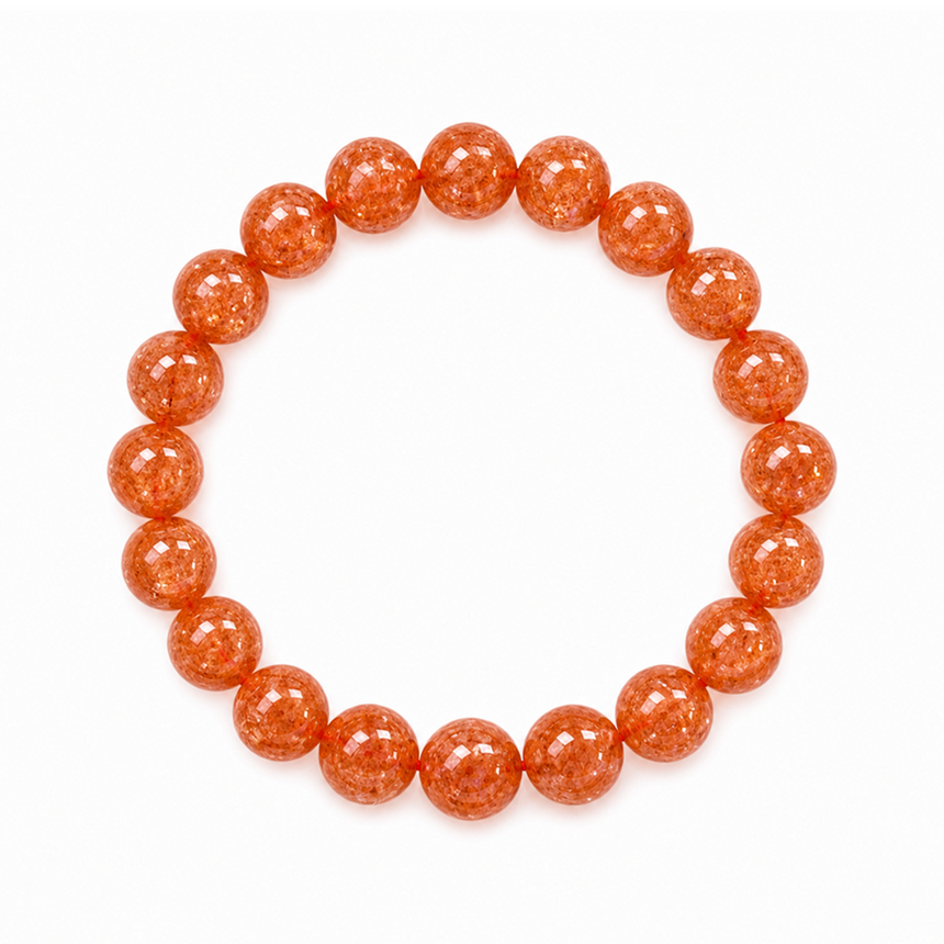 Natural Orange Sunstone Bracelet
