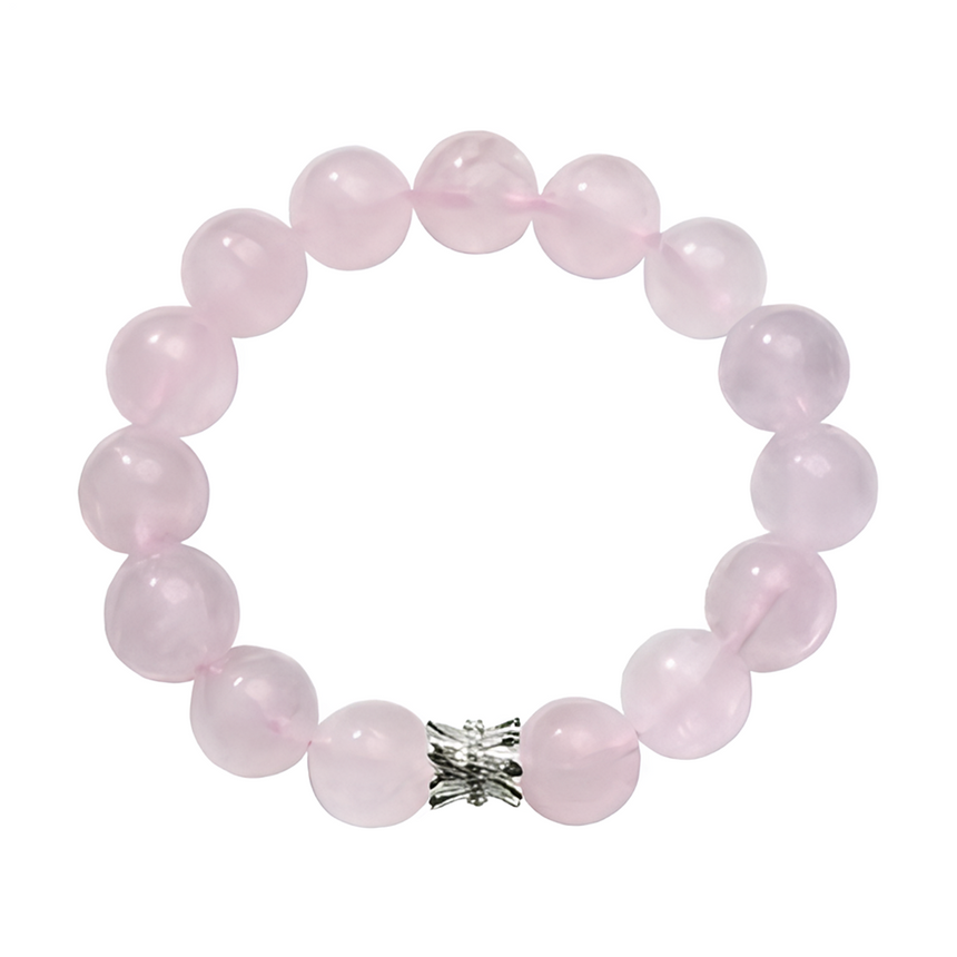 Natural Rose Quartz Crystal Bracelet Pink Gemstone Bracelet