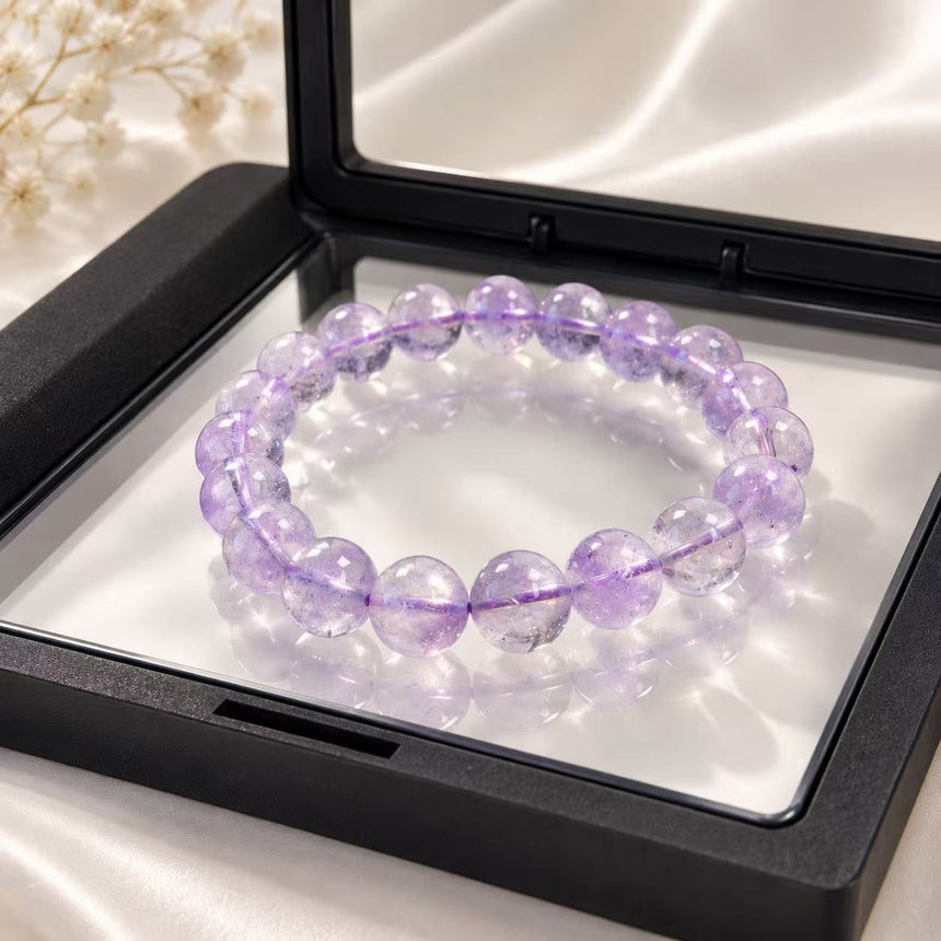 Natural Lavender Amethyst Bracelet – Genuine Healing Crystal