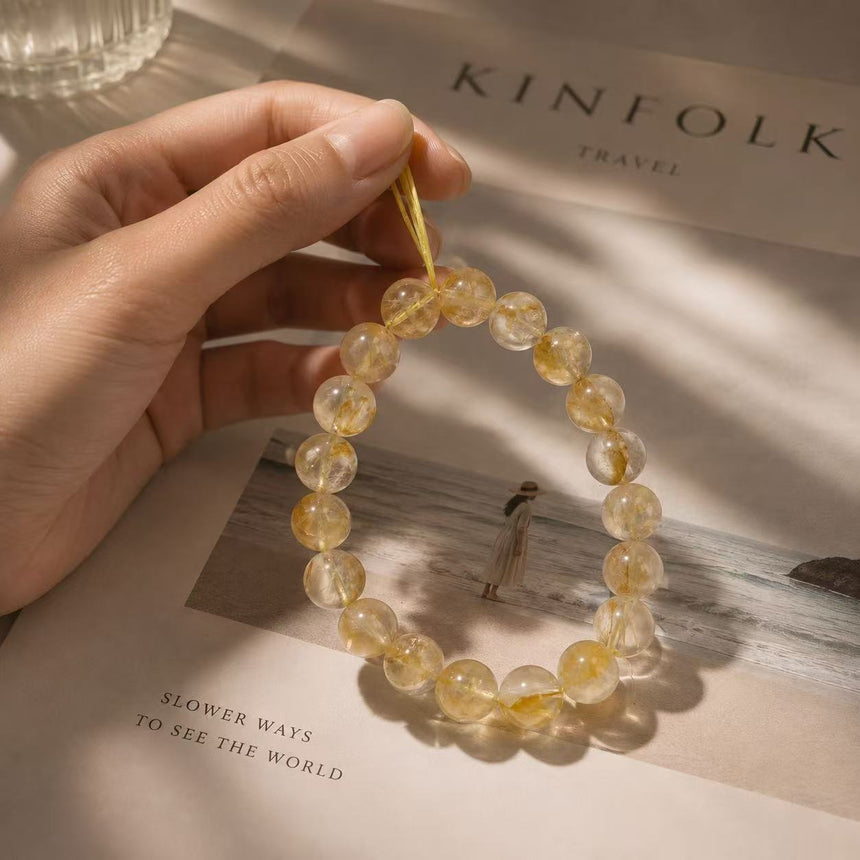 Natural Yellow Garden Quartz Crystal Bracelet
