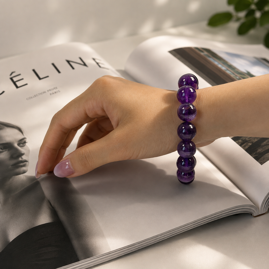 Natural Amethyst Crystal Bracelet Amethyst Gemstones