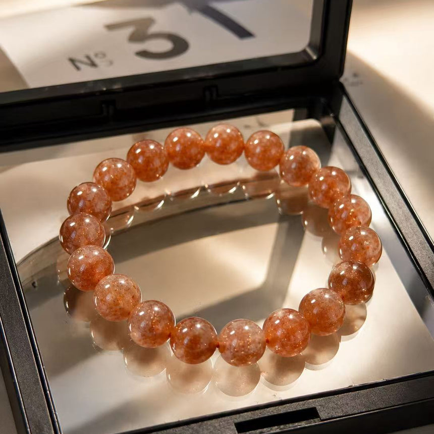 Natural Orange Sunstone Bracelet