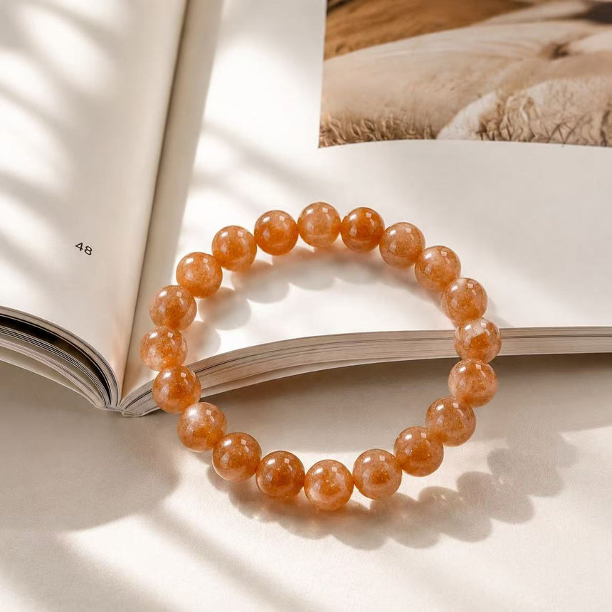 Natural Orange Sunstone Bracelet