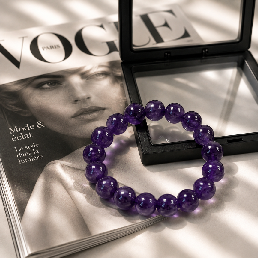 Natural Amethyst Crystal Bracelet Amethyst Gemstones