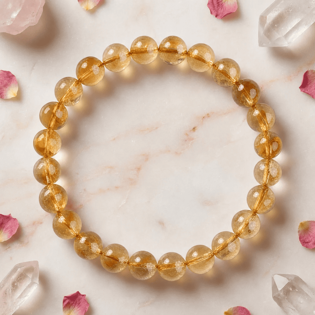 Natural Golden Genuine Yellow Citrine Crystal Bracelet