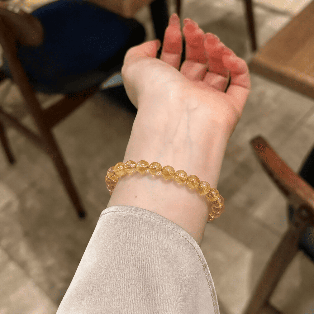 Natural Golden Genuine Yellow Citrine Crystal Bracelet