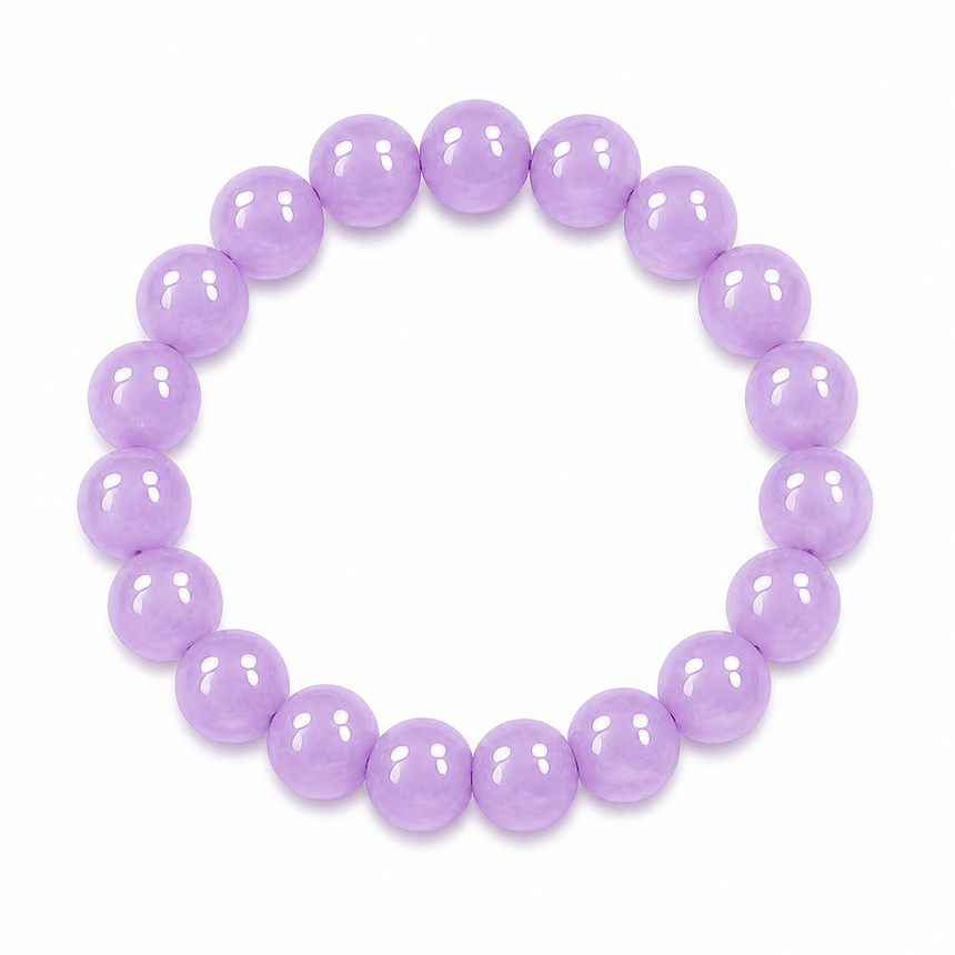 Natural Light Amethyst Crystal Beaded Bracelet – Genuine Purple Gemstone Bracelet