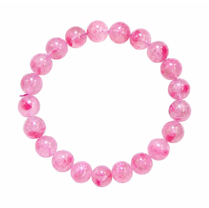 Natural Strawberry Quartz Crystal Bracelet Genuine Pink