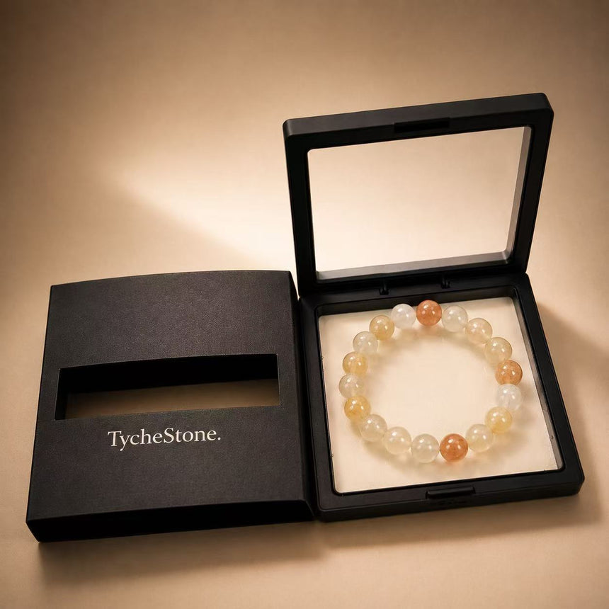 Natural Multi-Color Rutilated Quartz Crystal Beaded Bracelet