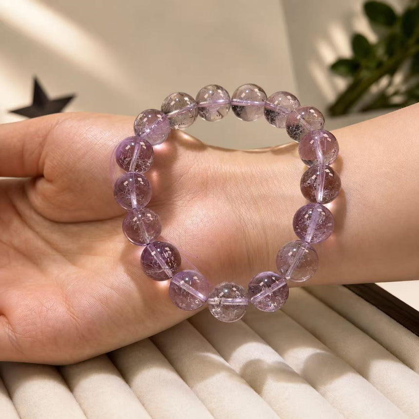 Natural Ametrine Crystal Bead Bracelet