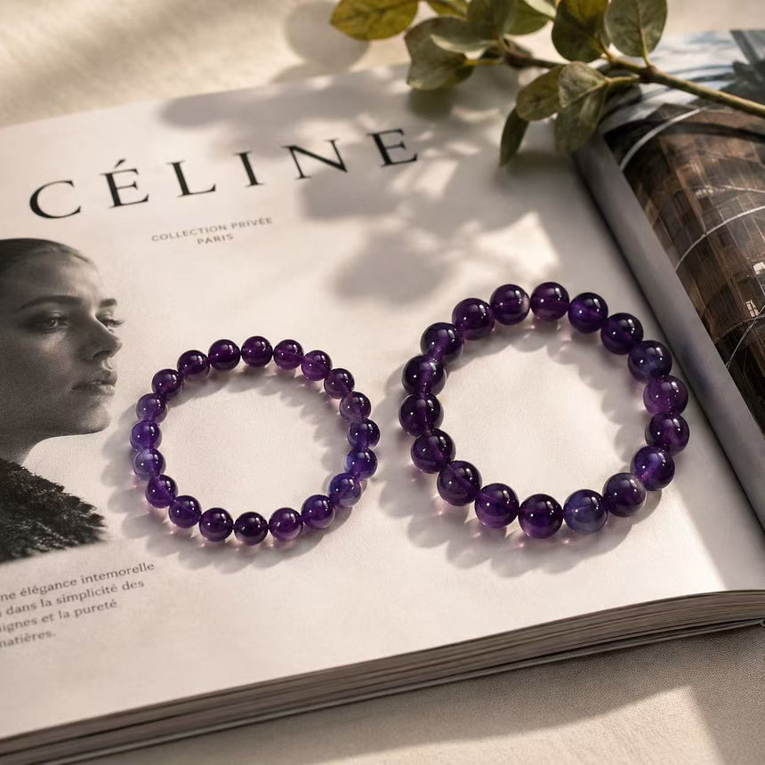 Natural Amethyst Crystal Bracelet Amethyst Gemstones
